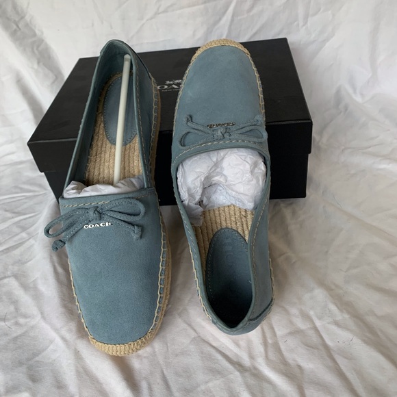 Coach Rae Cornflower Suede Espadrilles 7,5 - Picture 1 of 8
